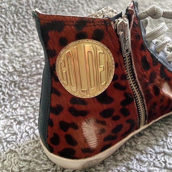 GOLDEN GOOSE RED LEOPARD HIGH TOPS - Picture 4 of 5
